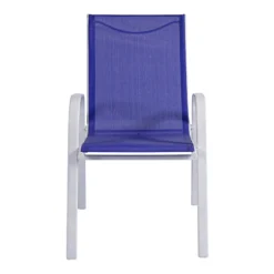 Stackable Cobalt Blue Sling Patio Chair With White Frame 11 Stackable Cobalt Blue Sling Patio Chair With White Frame -Accent Aura Furniture Store stackable cobalt blue sling patio chair with white frame 4