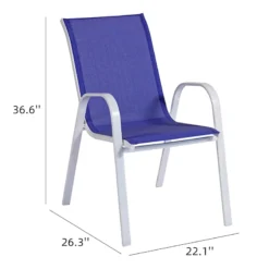 Stackable Cobalt Blue Sling Patio Chair With White Frame 12 Stackable Cobalt Blue Sling Patio Chair With White Frame -Accent Aura Furniture Store stackable cobalt blue sling patio chair with white frame 5