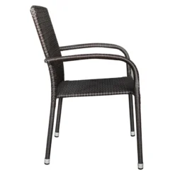 Stackable Outdoor Brown Wicker Chair -Accent Aura Furniture Store stackable outdoor brown wicker chair 2