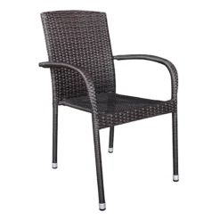 Stackable Outdoor Brown Wicker Chair