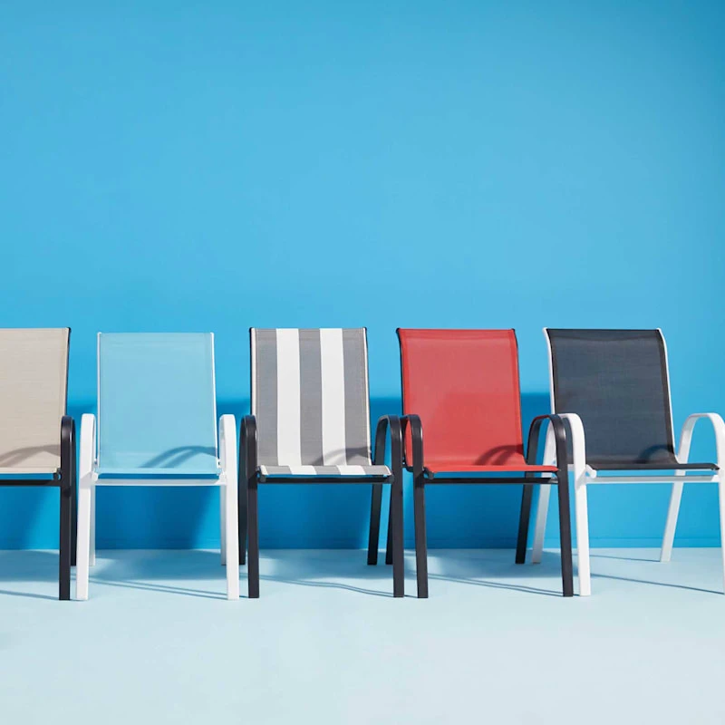 Stackable Red Sling Patio Chair 3 Stackable Red Sling Patio Chair - Image 3