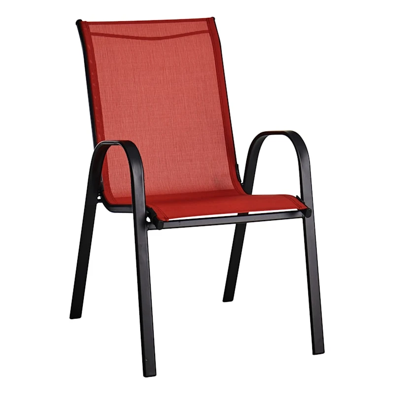 Stackable Red Sling Patio Chair 1 Stackable Red Sling Patio Chair