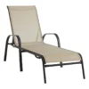 Stackable Taupe Sling Outdoor Chaise Lounge Chair