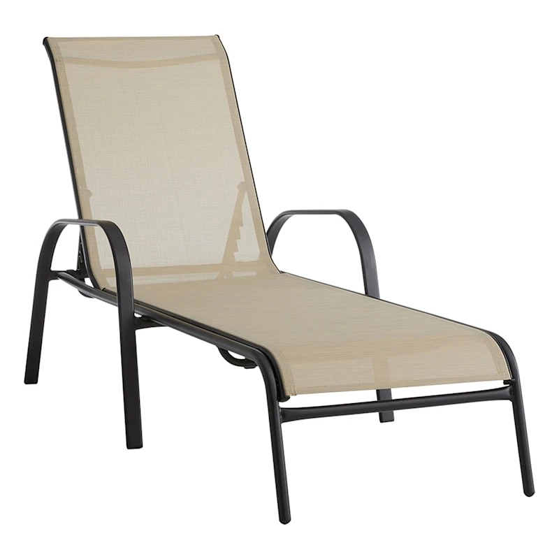 Stackable Taupe Sling Outdoor Chaise Lounge Chair 1 Stackable Taupe Sling Outdoor Chaise Lounge Chair