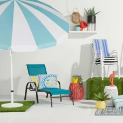 Stackable Teal Sling Outdoor Chaise Lounge Chair -Accent Aura Furniture Store stackable teal sling outdoor chaise lounge chair 4