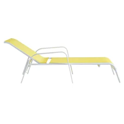 Stackable Yellow Sling Outdoor Chaise Lounge Chair With White Frame 9 Stackable Yellow Sling Outdoor Chaise Lounge Chair With White Frame -Accent Aura Furniture Store stackable yellow sling outdoor chaise lounge chair with white frame 2