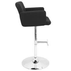 Stout Black Faux Leather Adjustable Barstool -Accent Aura Furniture Store stout black faux leather adjustable barstool 2