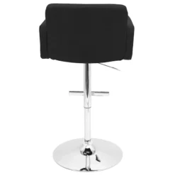 Stout Black Faux Leather Adjustable Barstool -Accent Aura Furniture Store stout black faux leather adjustable barstool 5