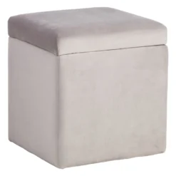 Stuart Square Storage Ottoman, Grey