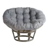 Suede Papasan Porcelain Cushion, Charcoal