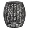 Sunny Club Black Wicker Outdoor Ottoman, 16"