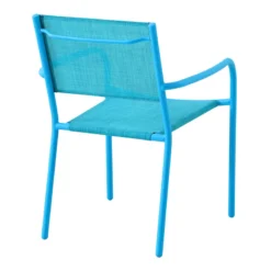 Sunny Club Blue Textilene Stackable Outdoor Chair -Accent Aura Furniture Store sunny club blue textilene stackable outdoor chair 4