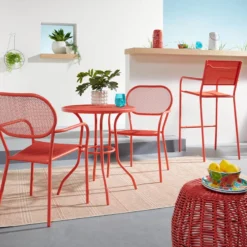 Sunny Club Coral Mesh Steel Outdoor Chair -Accent Aura Furniture Store sunny club coral mesh steel outdoor chair 5