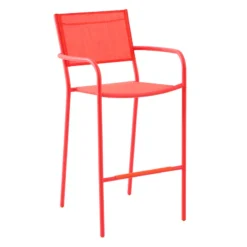 Sunny Club Coral Textilene Stackable Outdoor Barstool