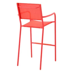 Sunny Club Coral Textilene Stackable Outdoor Barstool -Accent Aura Furniture Store sunny club coral textilene stackable outdoor barstool 4