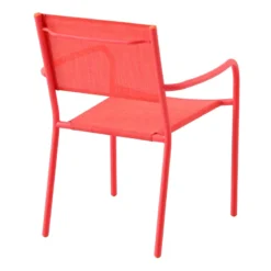 Sunny Club Coral Textilene Stackable Outdoor Chair -Accent Aura Furniture Store sunny club coral textilene stackable outdoor chair 3