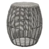 Sunny Club Grey Wicker Outdoor Ottoman, 16"