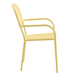 Sunny Club Light Yellow Mesh Steel Outdoor Chair -Accent Aura Furniture Store sunny club light yellow mesh steel outdoor chair 2