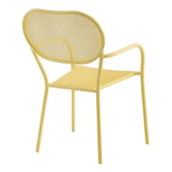 Sunny Club Light Yellow Mesh Steel Outdoor Chair -Accent Aura Furniture Store sunny club light yellow mesh steel outdoor chair 3