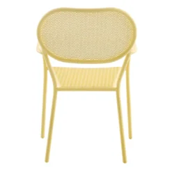 Sunny Club Light Yellow Mesh Steel Outdoor Chair -Accent Aura Furniture Store sunny club light yellow mesh steel outdoor chair 4