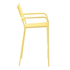 Sunny Club Light Yellow Textilene Stackable Outdoor Barstool -Accent Aura Furniture Store sunny club light yellow textilene stackable outdoor barstool 2