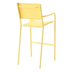 Sunny Club Light Yellow Textilene Stackable Outdoor Barstool -Accent Aura Furniture Store sunny club light yellow textilene stackable outdoor barstool 3