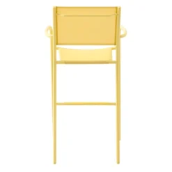 Sunny Club Light Yellow Textilene Stackable Outdoor Barstool -Accent Aura Furniture Store sunny club light yellow textilene stackable outdoor barstool 4