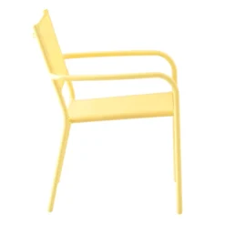 Sunny Club Light Yellow Textilene Stackable Outdoor Chair -Accent Aura Furniture Store sunny club light yellow textilene stackable outdoor chair 2