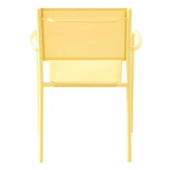 Sunny Club Light Yellow Textilene Stackable Outdoor Chair -Accent Aura Furniture Store sunny club light yellow textilene stackable outdoor chair 4
