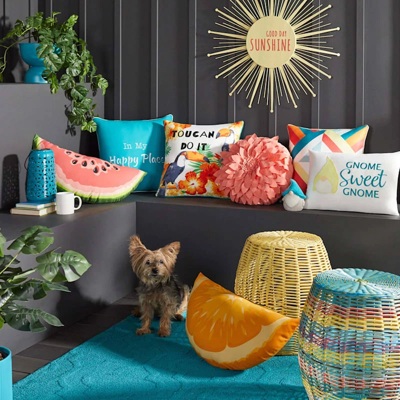 Sunny Club Multicolor Outdoor Wicker Ottoman, 16" 3 Sunny Club Multicolor Outdoor Wicker Ottoman, 16" - Image 3