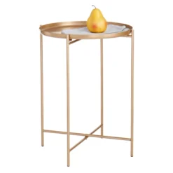 Tate Tray Side Table, Gold -Accent Aura Furniture Store tate tray side table gold 2
