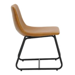 Tiny Dreamers Drake Kids Faux Leather Chair, Cognac -Accent Aura Furniture Store tiny dreamers drake kids faux leather chair cognac 2