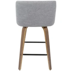 Toriano Walnut & Grey Counter Stool, 26" -Accent Aura Furniture Store toriano walnut grey counter stool 26 4