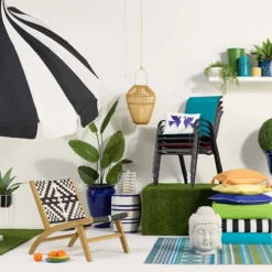 Tracey Boyd Maya Black & White Armless Outdoor Chair -Accent Aura Furniture Store tracey boyd maya black white armless outdoor chair 3