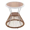 Tracey Boyd Minos Outdoor White Steel & Wicker Side Table