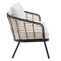 Tracey Boyd Steel & Wicker Outdoor Loveseat -Accent Aura Furniture Store tracey boyd steel wicker outdoor loveseat 2