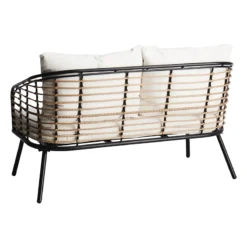 Tracey Boyd Steel & Wicker Outdoor Loveseat -Accent Aura Furniture Store tracey boyd steel wicker outdoor loveseat 3