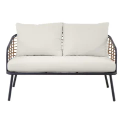 Tracey Boyd Steel & Wicker Outdoor Loveseat -Accent Aura Furniture Store tracey boyd steel wicker outdoor loveseat 4