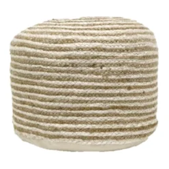 Tracey Boyd Striped Jute Pouf