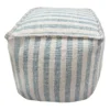 Ty Pennington Lex Blue Striped Square Pouf, 16"