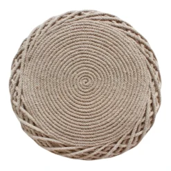 Ty Pennington Reid Twisted Ottoman, Wool Brown -Accent Aura Furniture Store ty pennington reid twisted ottoman wool brown 2