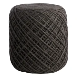 Ty Pennington Reid Twisted Ottoman, Wool Grey