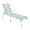 Ty Pennington Stackable Blue & Beige Striped Sling Outdoor Chaise Lounge Chair