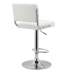 Warren Adjustable Barstool, White -Accent Aura Furniture Store warren adjustable barstool white 2