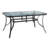 Water Wave Glass Top Black Outdoor Dining Table