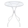 White Steel Mesh Round Outdoor Bistro Table, 24"