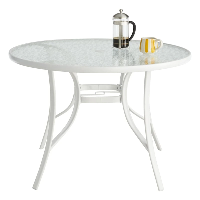 White Steel Round Table, 42" 2 White Steel Round Table, 42" - Image 2