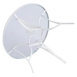 White Steel Round Table, 42" 12 White Steel Round Table, 42" -Accent Aura Furniture Store white steel round table 42 4