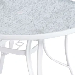 White Steel Round Table, 42" 13 White Steel Round Table, 42" -Accent Aura Furniture Store white steel round table 42 5