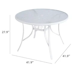 White Steel Round Table, 42" 14 White Steel Round Table, 42" -Accent Aura Furniture Store white steel round table 42 6